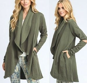 Open Front Olive Green Cardigan
